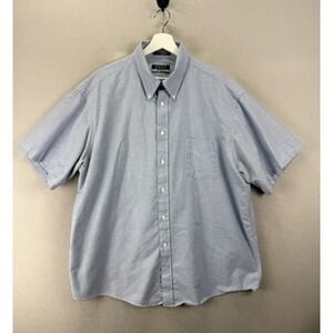 Enro Mens 18 Short Sleeve Button Down Shirt Blue‎ Big Classic Fit Pocket